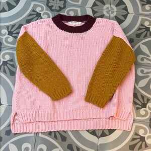 Xirena Colorblock Pink and Mustard Sweater